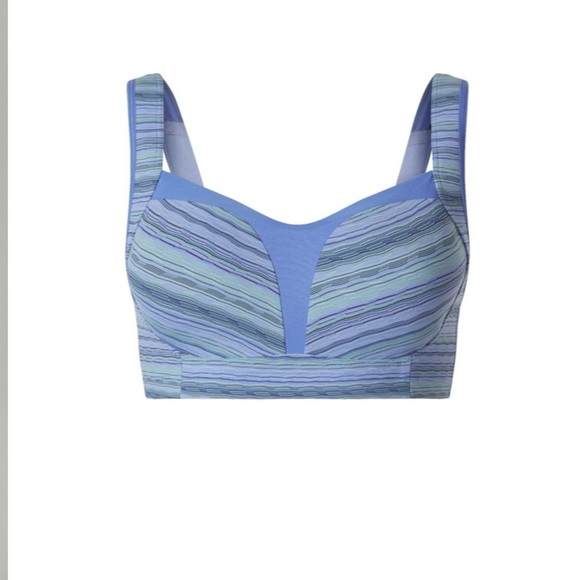 Lululemon Ta Ta Tamer blue striped sports bra 36D - Picture 2 of 9